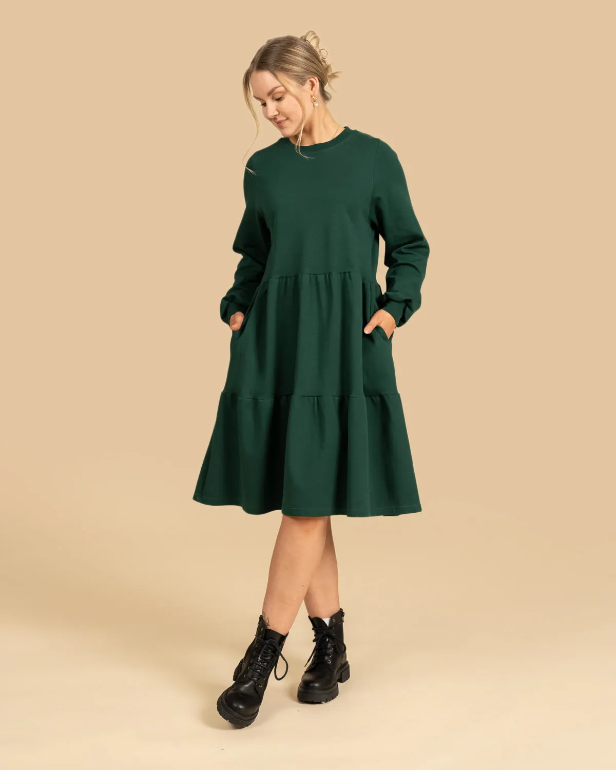 Long Sleeved Dress Dark Green sold by Ivalo.com
