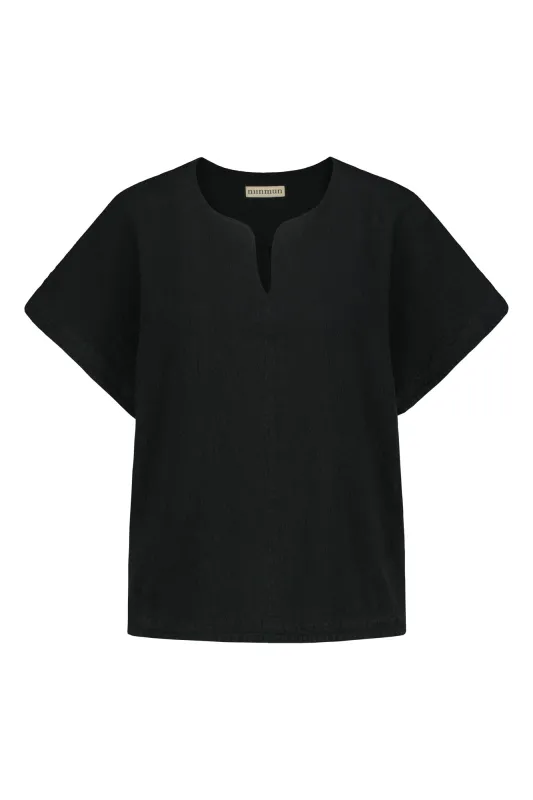 Lappo Linen-Cotton Top Raven Black sold by Ivalo.com