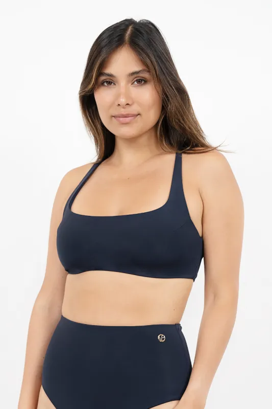 Crete Cross Back Bikini Top Pebble sold by Ivalo.com