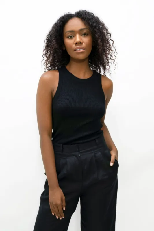 Sao Paulo Knitted Racer Top Licorice sold by Ivalo.com