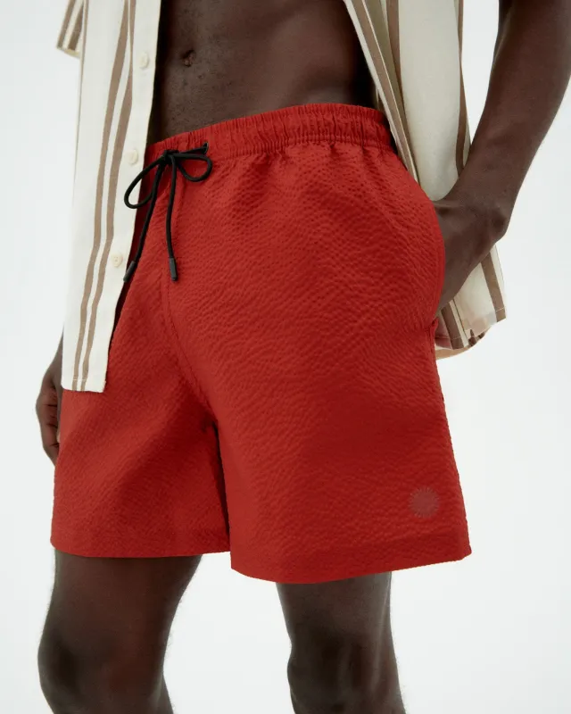 Men's Limpopo Seersucker Swim Shorts Orange Red sold by Ivalo.com