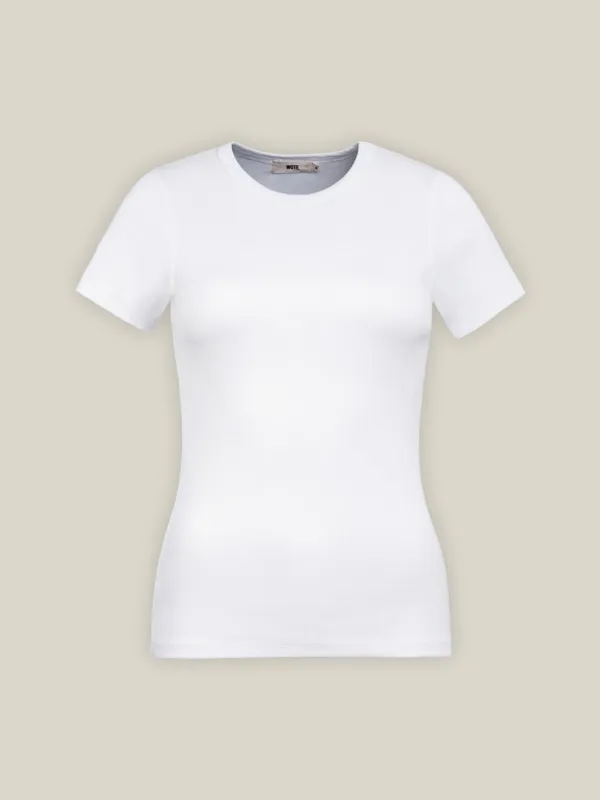 Ribbed Organic Cotton T-Shirt White sold by Ivalo.com