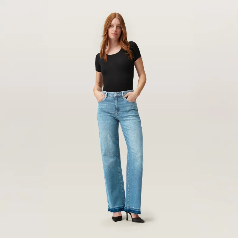 Dew Flared Open Hem Jeans Light Blue sold by Ivalo.com
