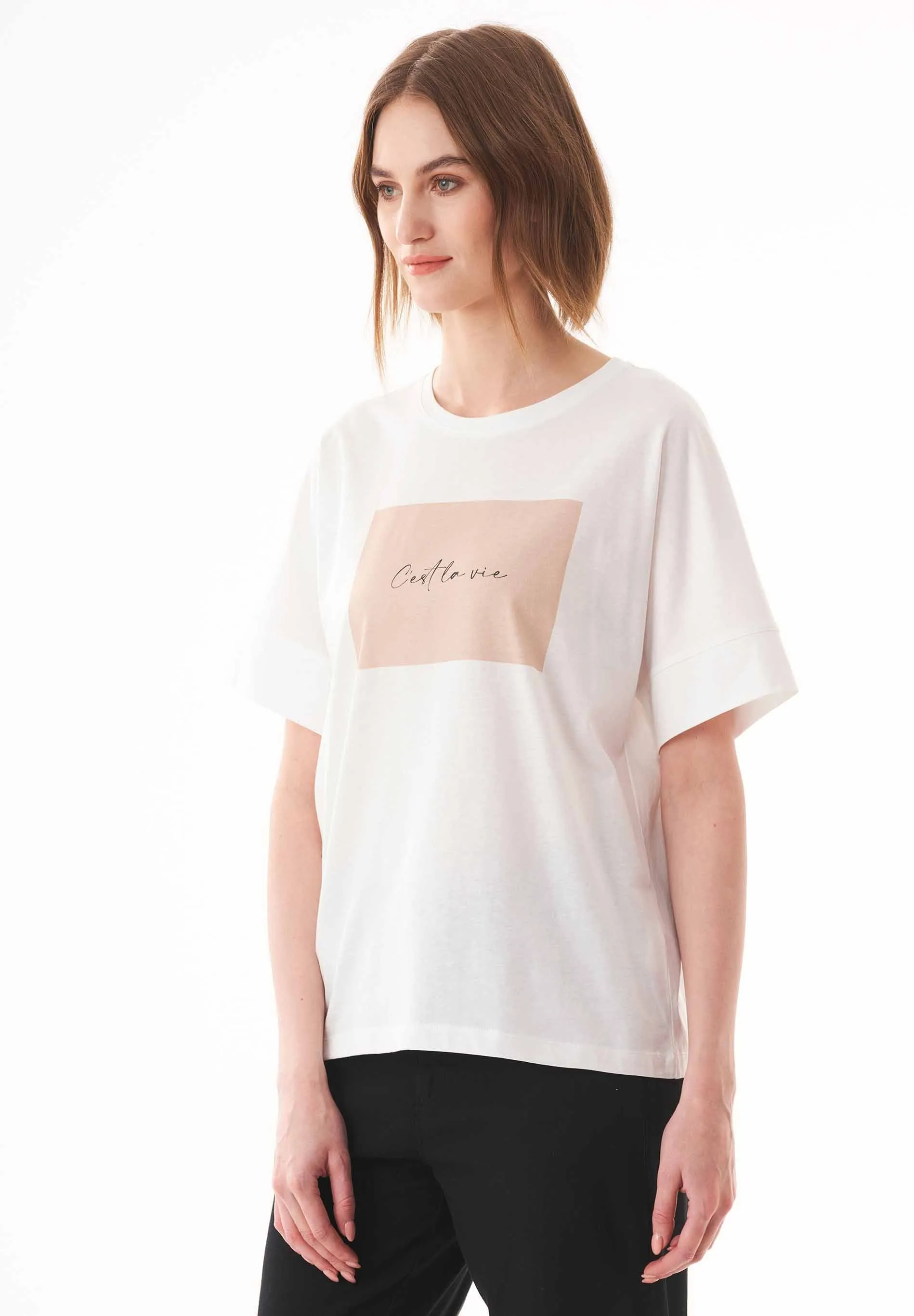 C'est la vie Organic Cotton T-Shirt Off White sold by Ivalo.com product image thumbnail 4