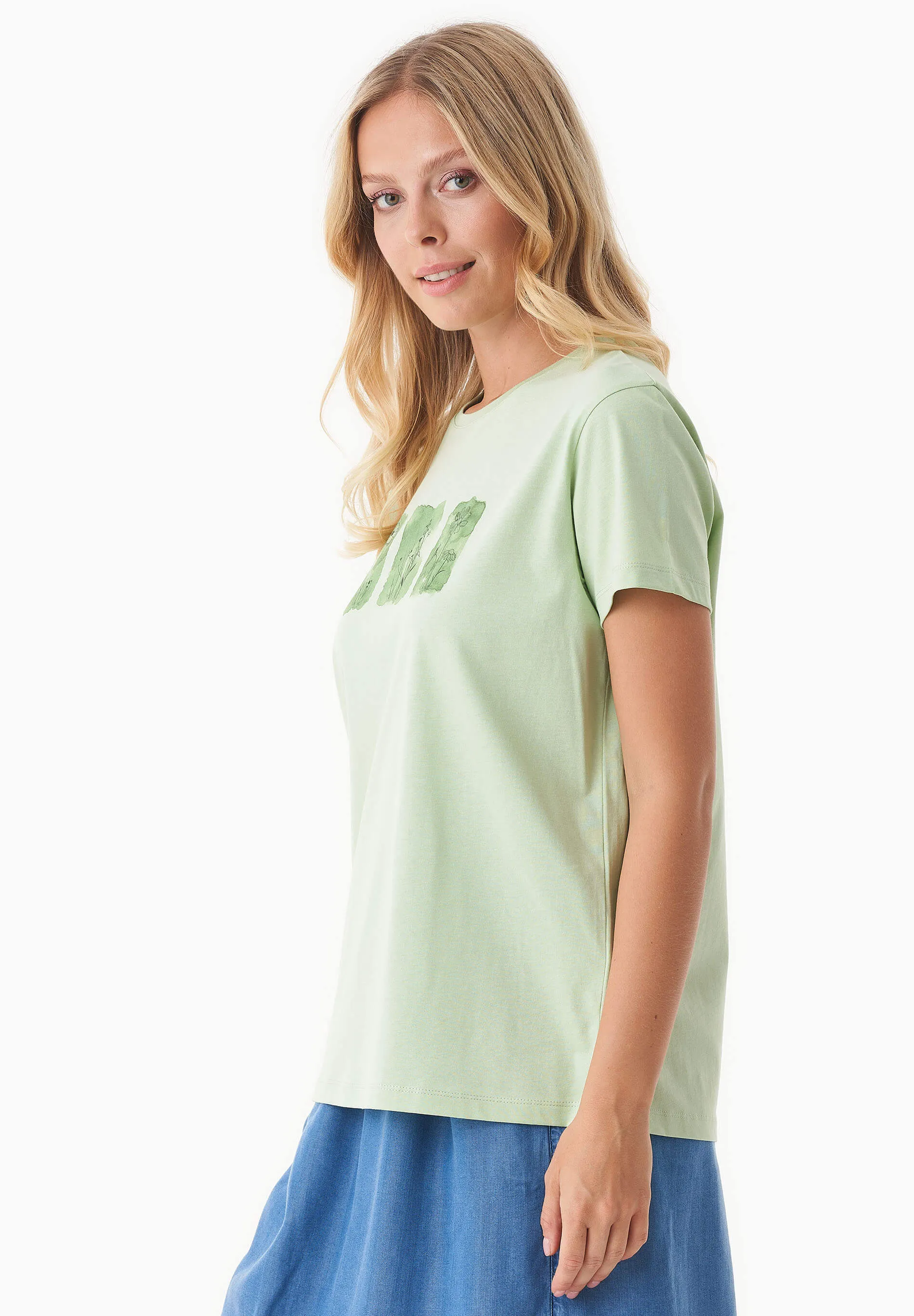 Nature Print Organic Cotton T-Shirt Foam Green sold by Ivalo.com product image thumbnail 5