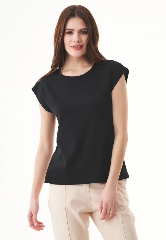 Back Seam Organic Cotton T-Shirt Black sold by Ivalo.com