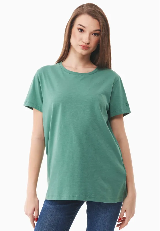 Women's Basic Round Neck T-Shirt Leaf Green sold by Ivalo.com