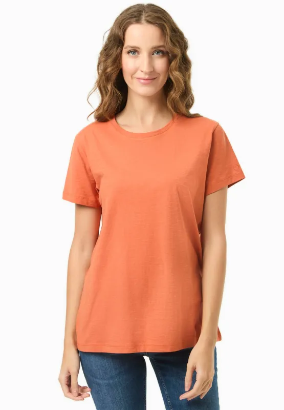 Women's Basic Round Neck T-Shirt Dark Orange sold by Ivalo.com