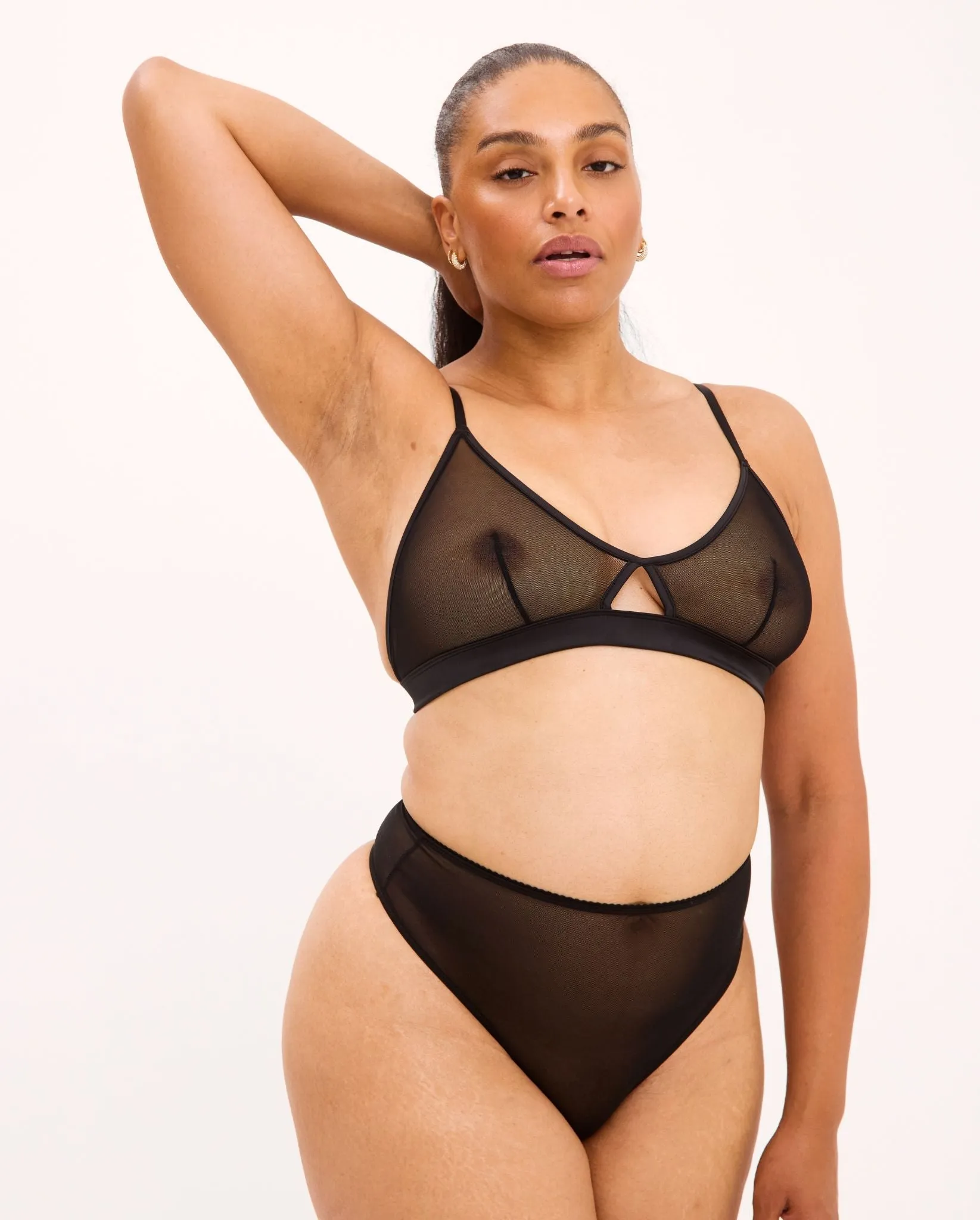 Mesh Cut-Out Triangle Bralette Black sold by Ivalo.com product image thumbnail 4