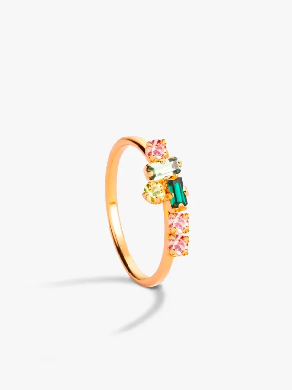 Ulysse Ring Green & Pink sold by Ivalo.com
