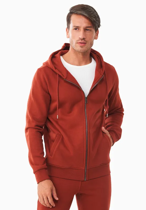 Men's Organic Cotton Fleece Zipper Hoodie Ginger sold by Ivalo.com