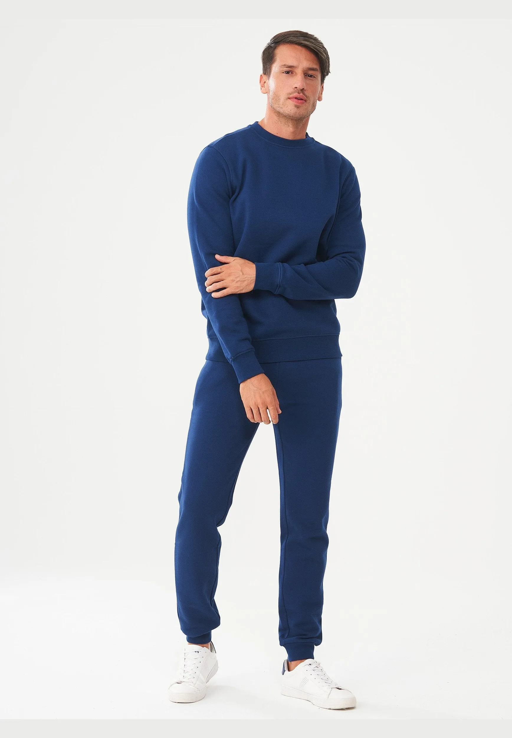 Men's Organic Cotton Fleece Sweatshirt Navy sold by Ivalo.com product image thumbnail 5