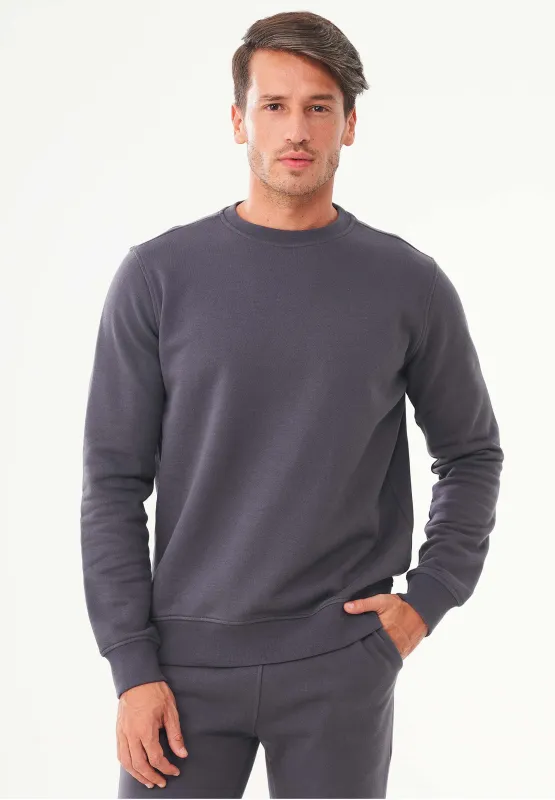 Men's Organic Cotton Fleece Sweatshirt Asphalt sold by Ivalo.com
