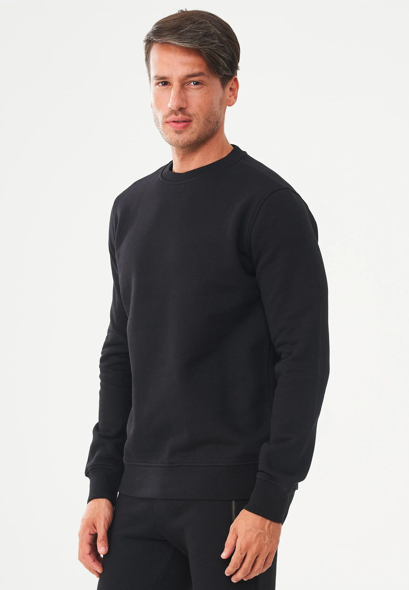 Men's Organic Cotton Fleece Sweatshirt Black sold by Ivalo.com product image thumbnail 4