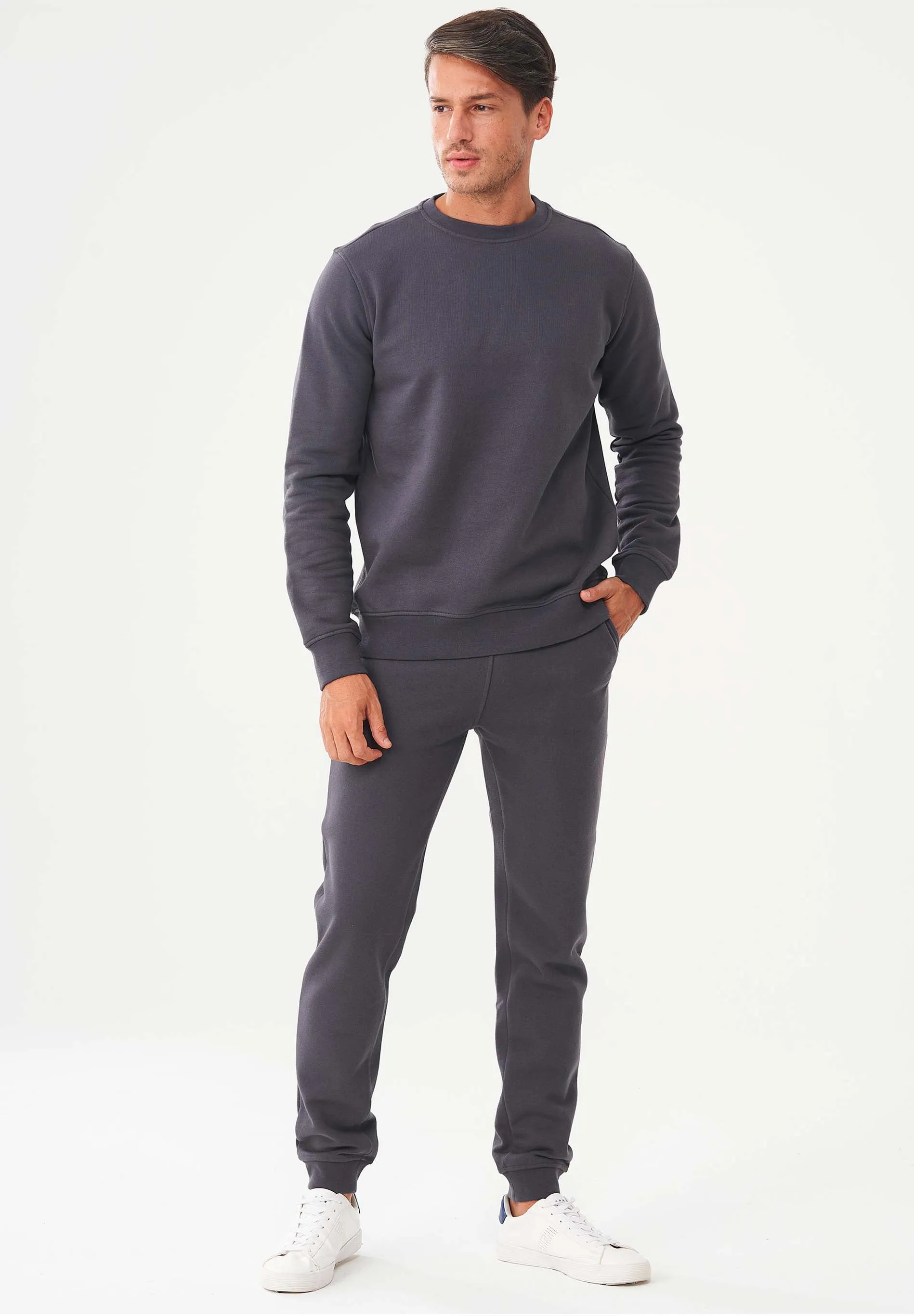 Men's Organic Cotton Fleece Sweatpants Asphalt sold by Ivalo.com product image thumbnail 3