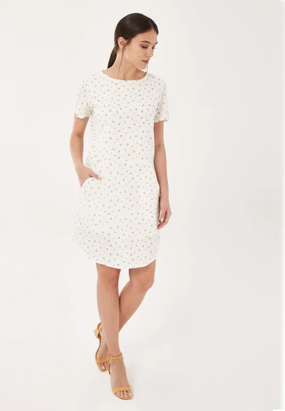 Delicate Print Organic Cotton Mini Dress White sold by Ivalo.com