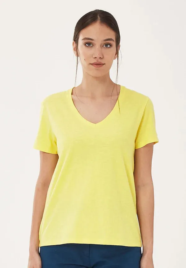 Women's Basic V-Neck T-Shirt Lemonade sold by Ivalo.com