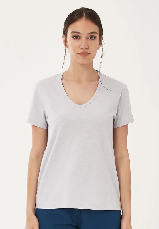 Women's Basic V-Neck T-Shirt Cloud Grey sold by Ivalo.com