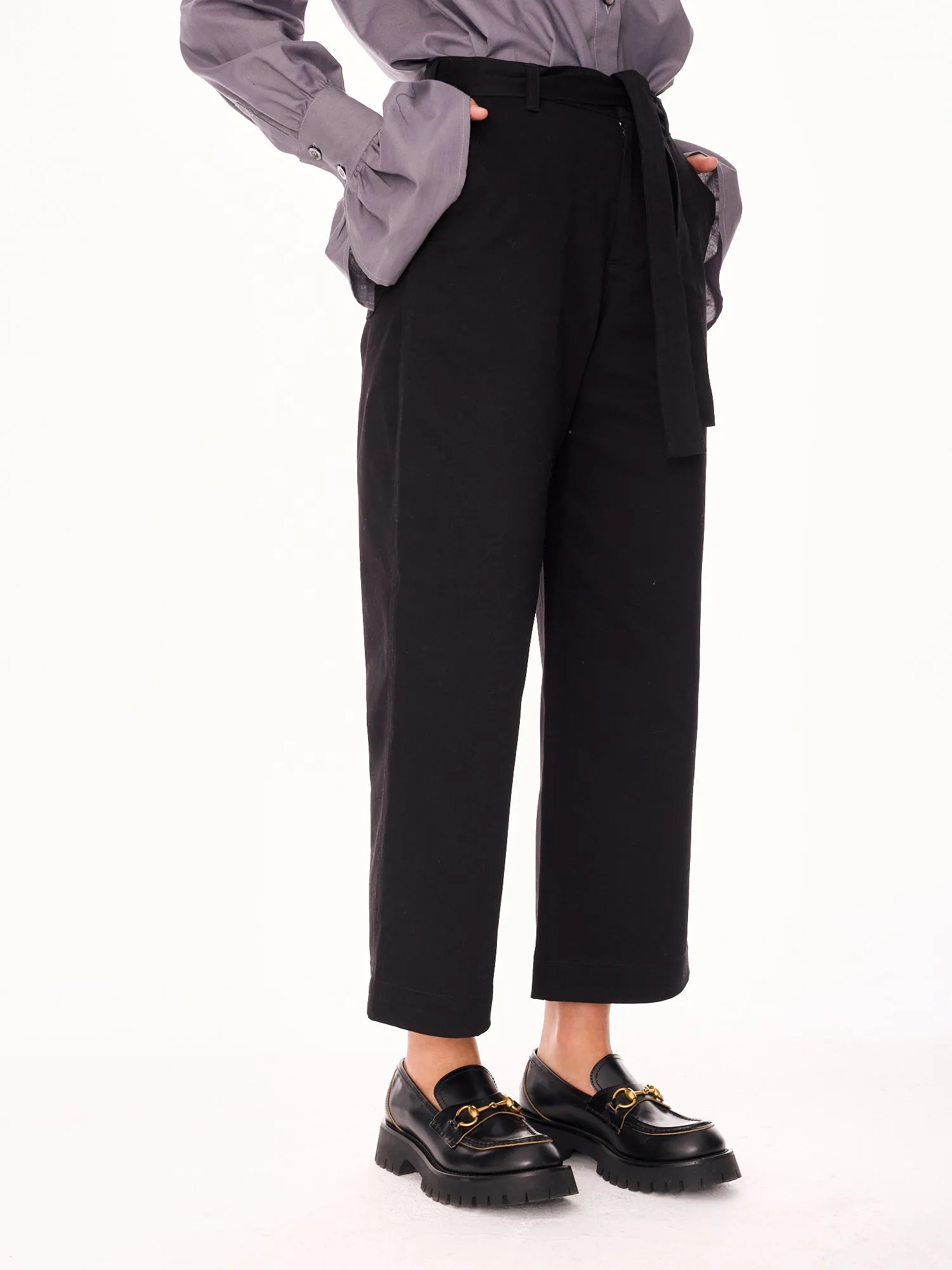Remo Straight Cut 7/8 Cotton Trousers Black sold by Ivalo.com product image thumbnail 2