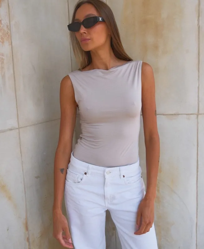 Body With Slit Neckline Short Taupe sold by Ivalo.com