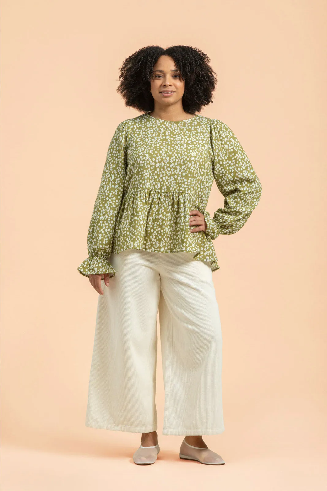 Flounce Blouse Flora Olive sold by Ivalo.com product image thumbnail 3