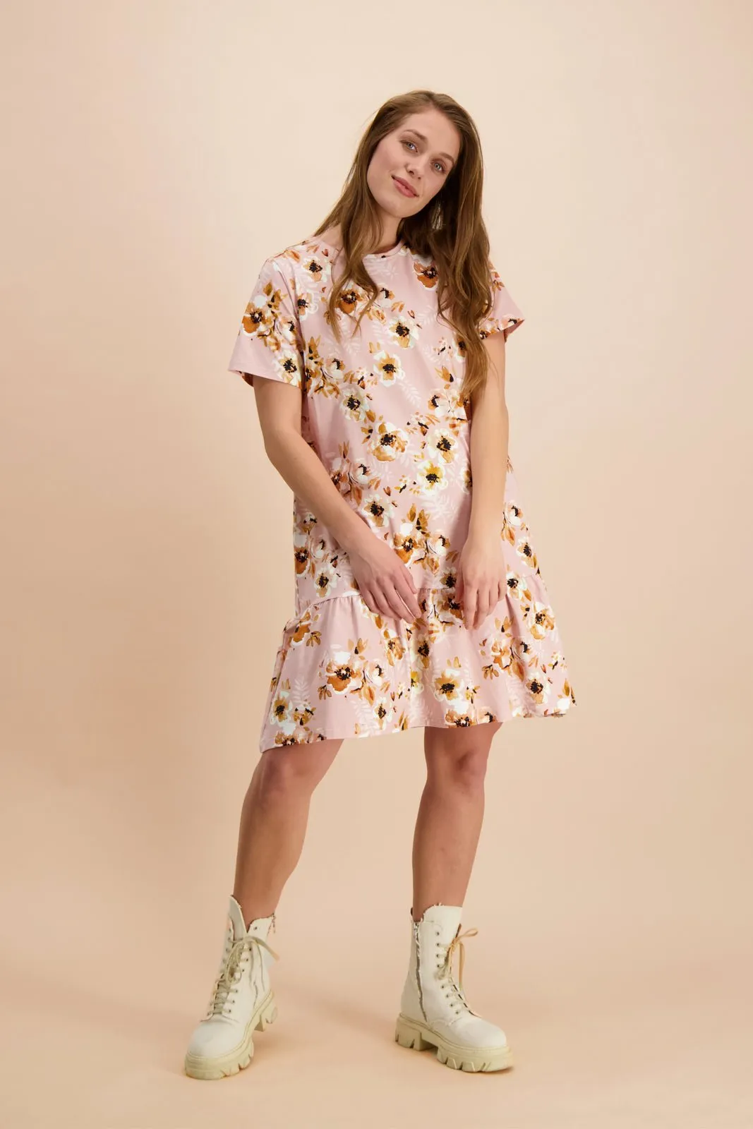 Ruffle T-Shirt Dress Pastel Bouquet sold by Ivalo.com product image thumbnail 3