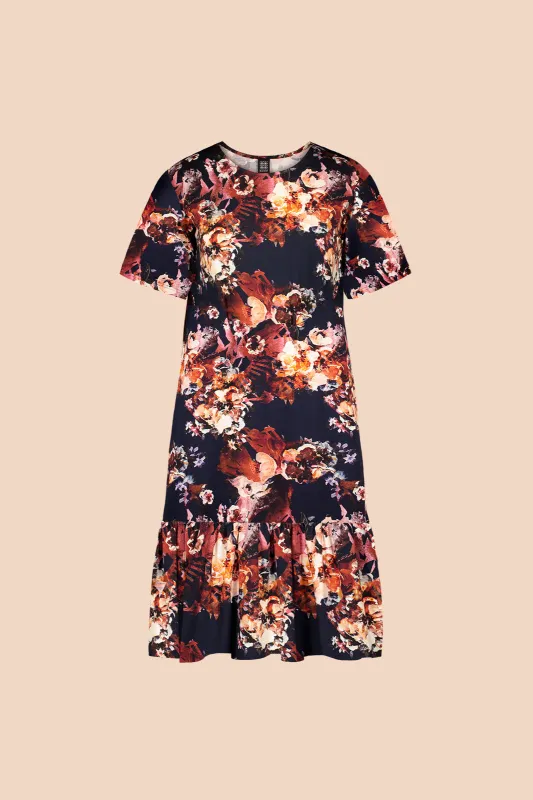 Ruffle T-Shirt Dress Cobalt Rose sold by Ivalo.com