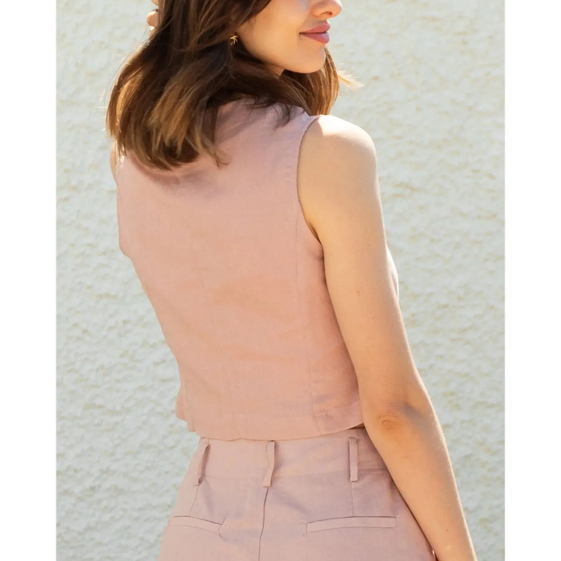 Gaia Linen Blend Vest Pink sold by Ivalo.com product image thumbnail 2