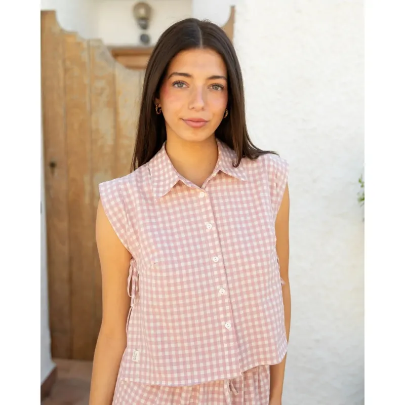Sabia Top Pink Gingham sold by Ivalo.com