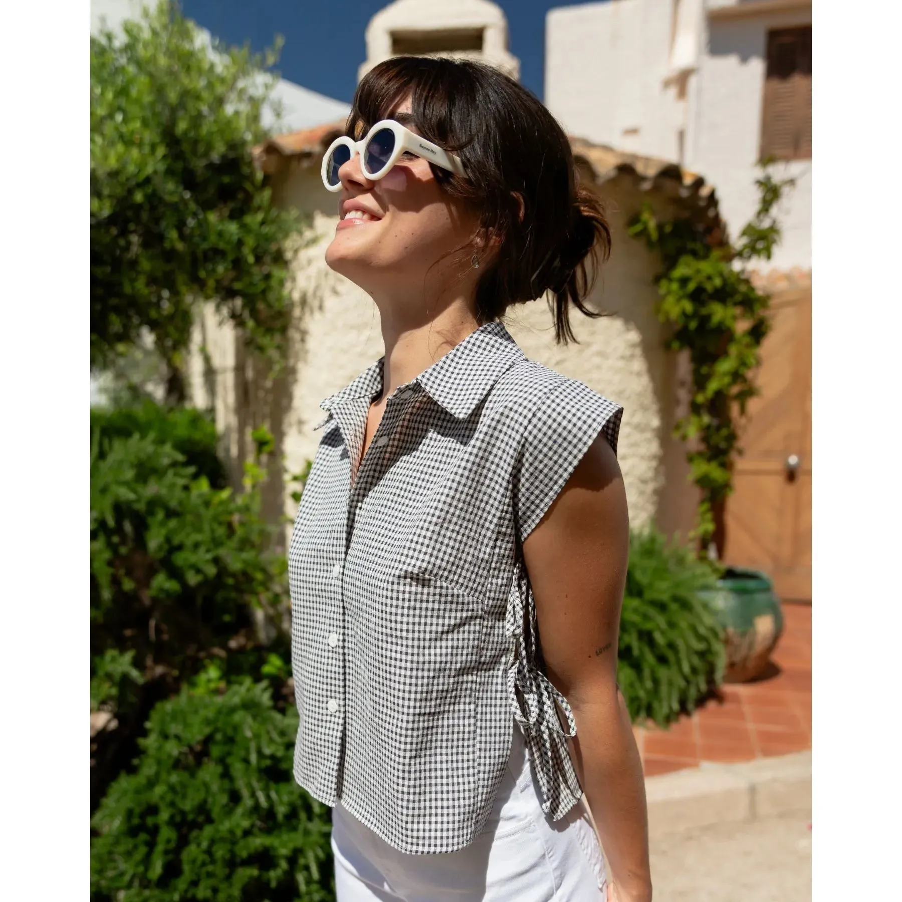 Sabia Top Black Gingham sold by Ivalo.com