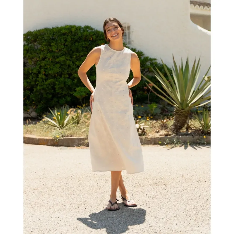 Isola Embroidered Dress Off-White sold by Ivalo.com