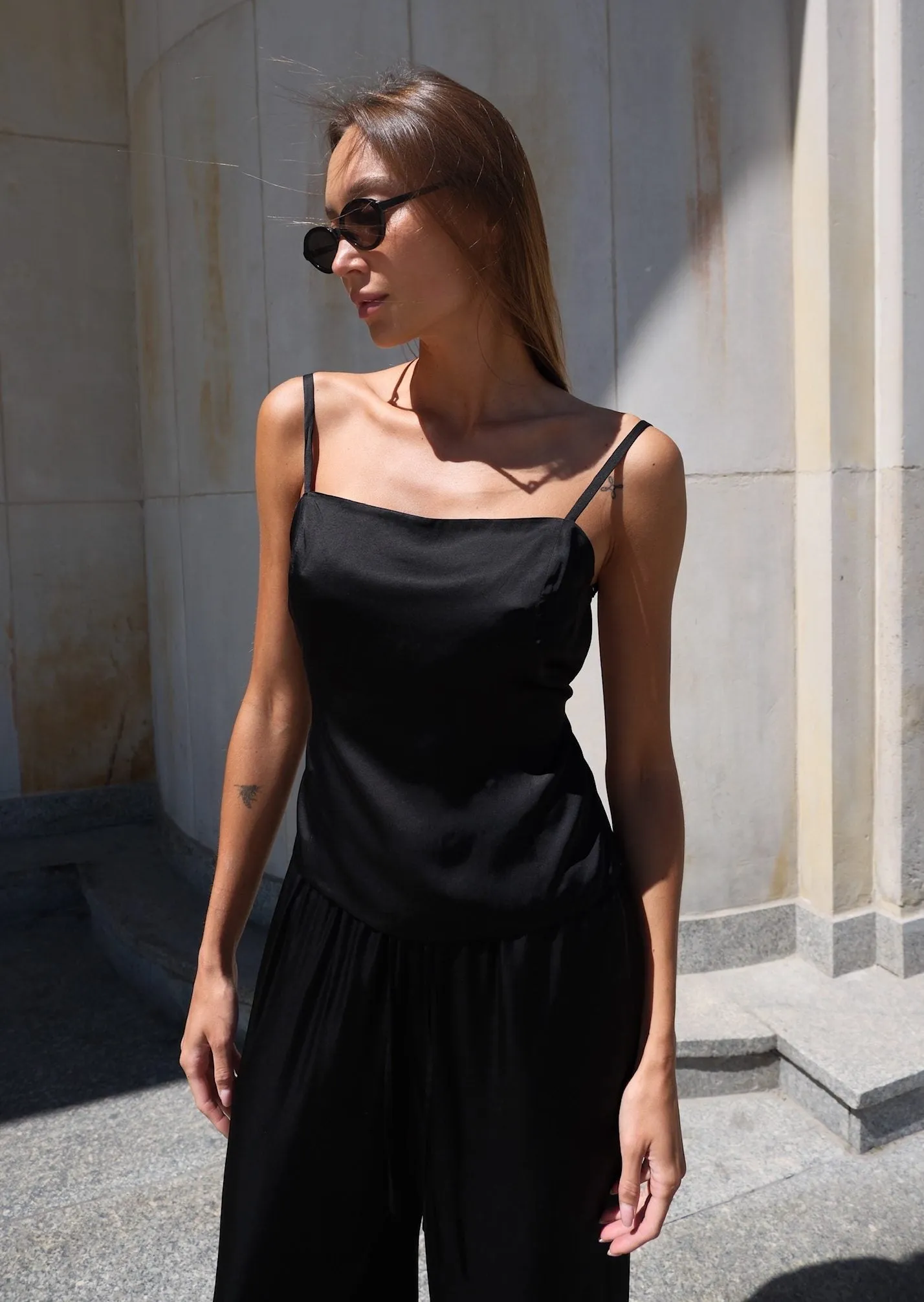 Satin top with back strap black sold by Ivalo.com product image thumbnail 3