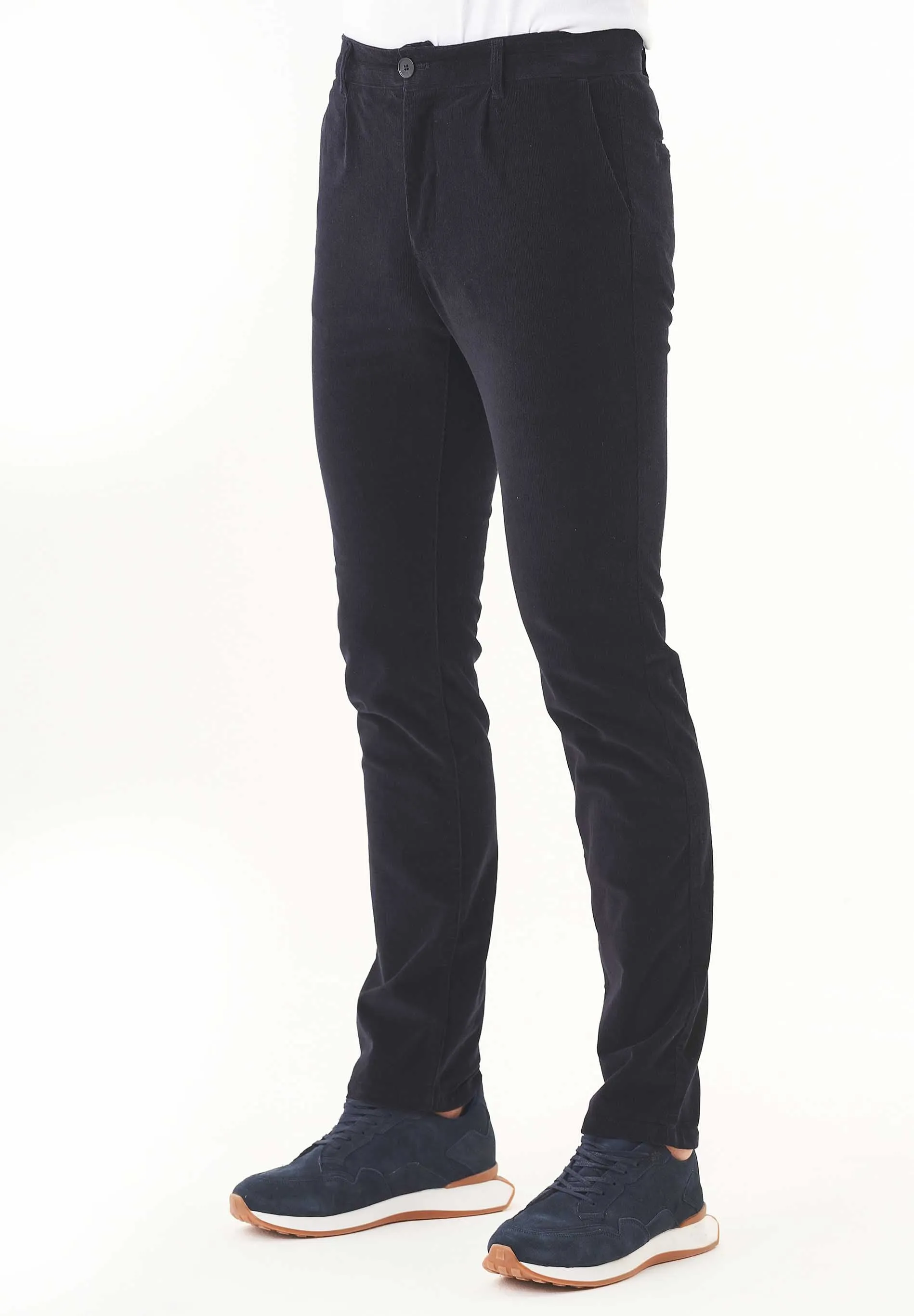 Men's Regular Fit Corduroy Trousers Dark Navy sold by Ivalo.com