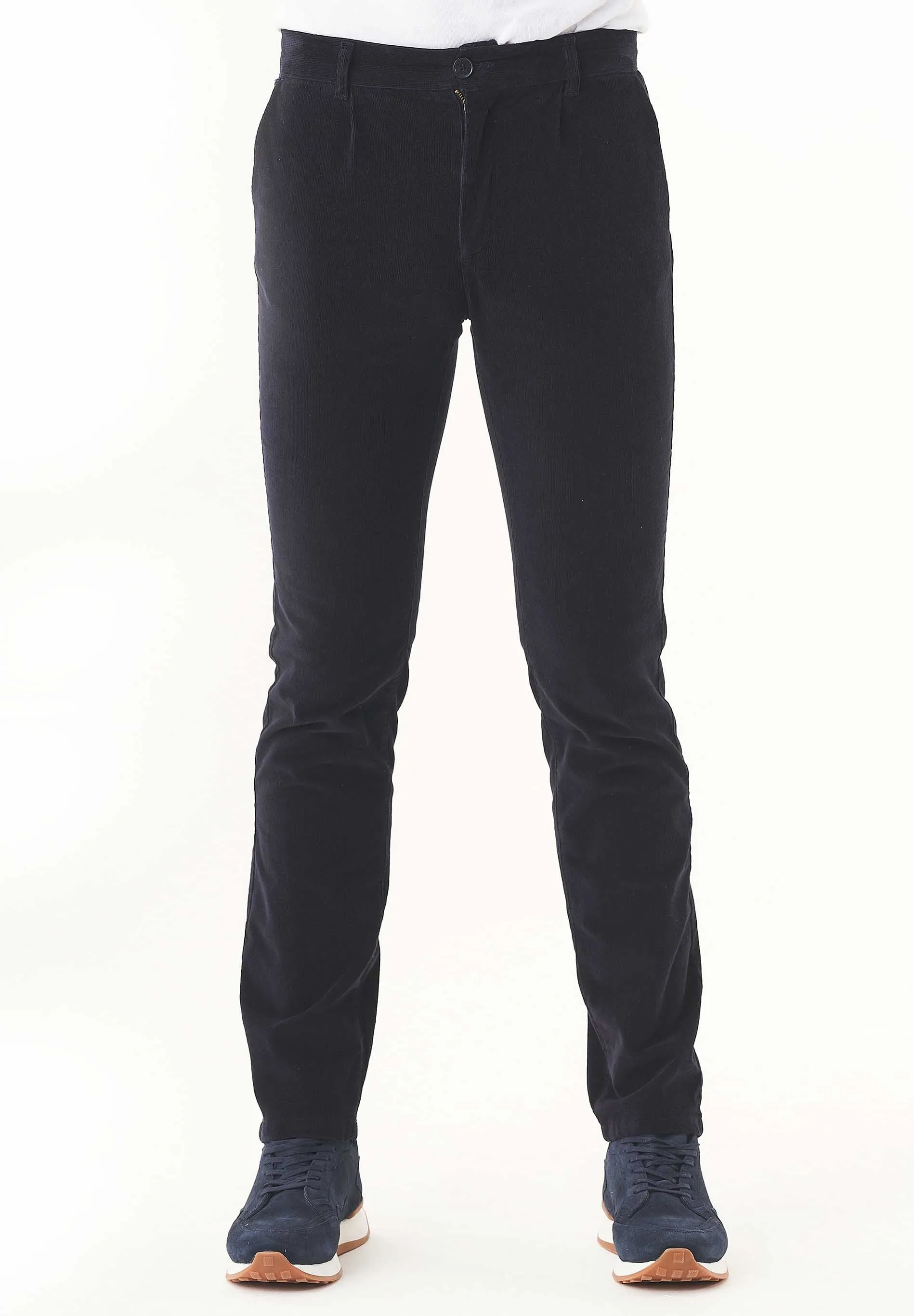 Men's Regular Fit Corduroy Trousers Dark Navy sold by Ivalo.com product image thumbnail 3