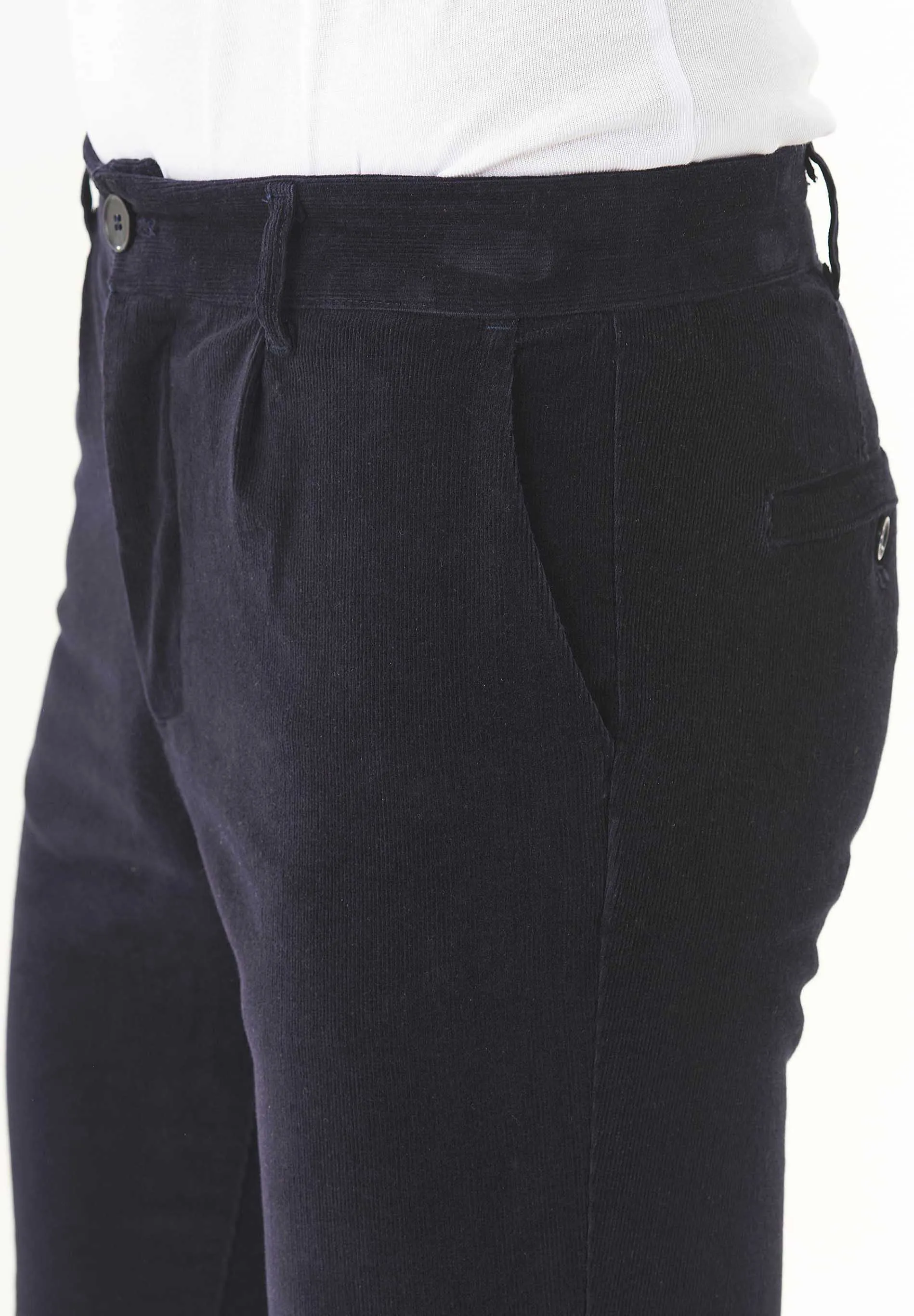 Men's Regular Fit Corduroy Trousers Dark Navy sold by Ivalo.com product image thumbnail 5