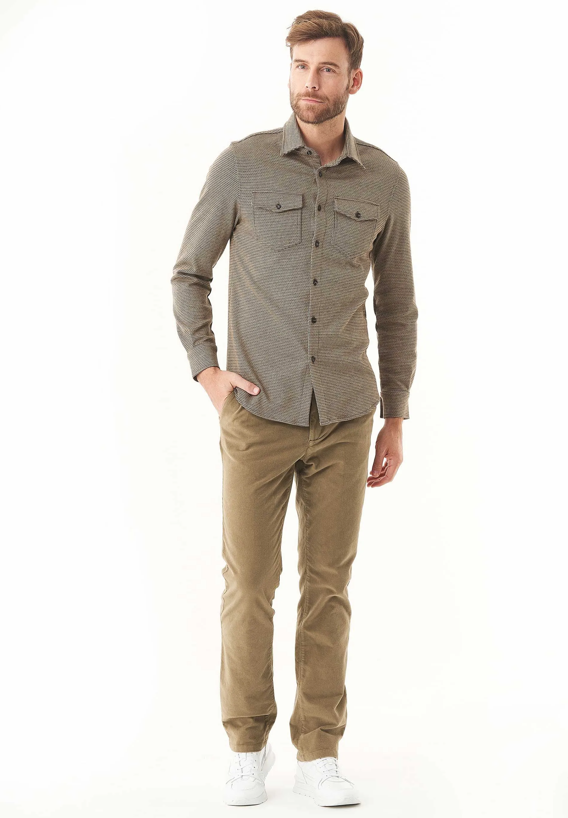 Men's Regular Fit Corduroy Trousers Olive Oil sold by Ivalo.com product image thumbnail 2