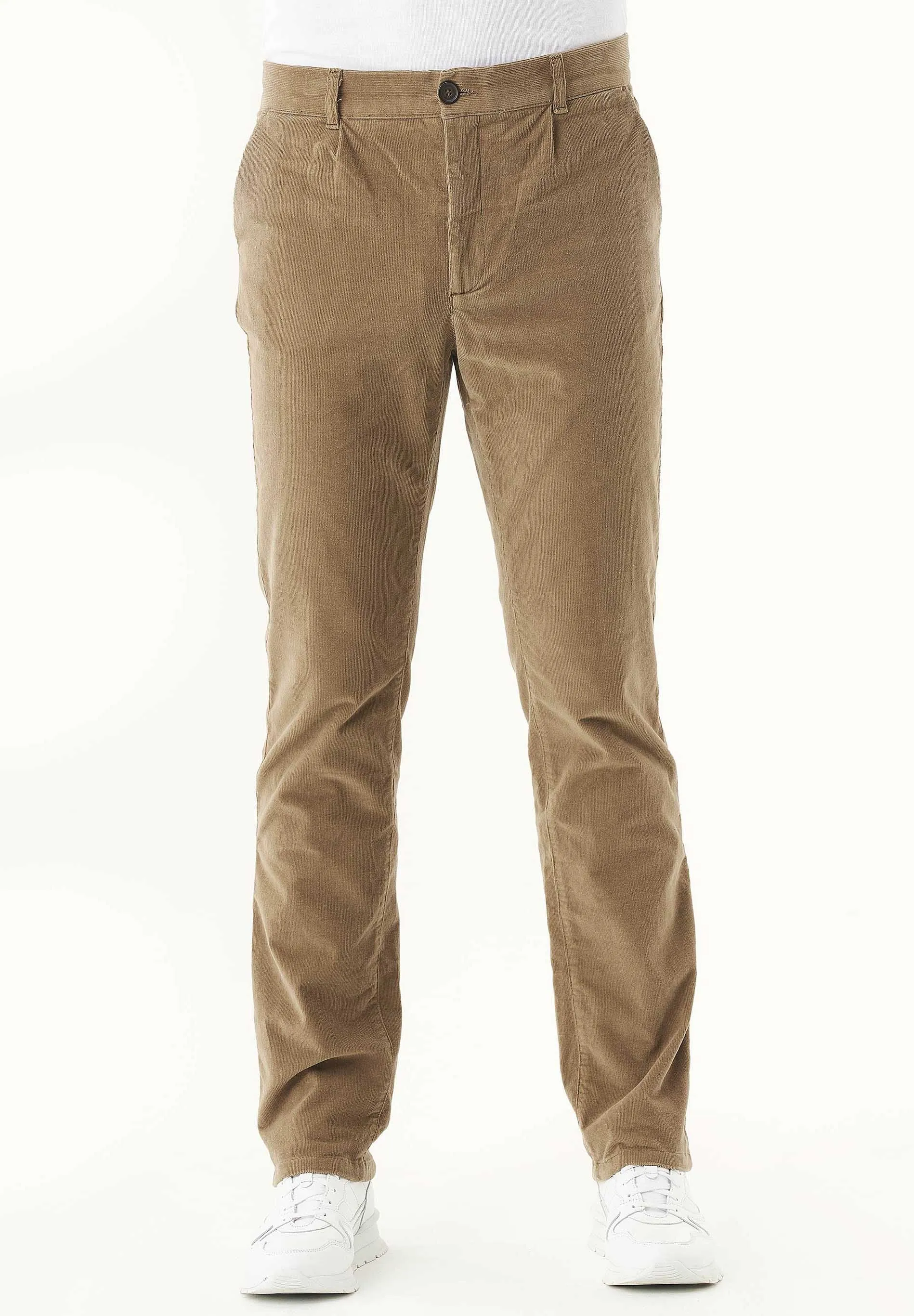 Men's Regular Fit Corduroy Trousers Olive Oil sold by Ivalo.com