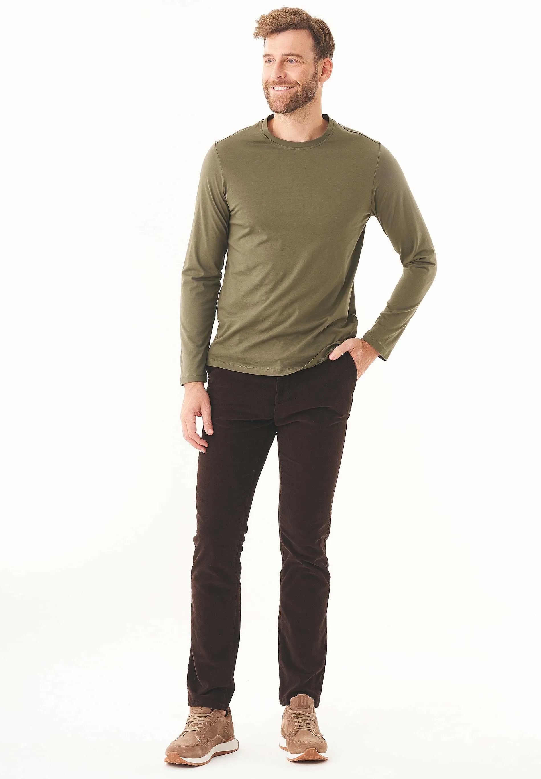 Men's Regular Fit Corduroy Trousers Espresso sold by Ivalo.com product image thumbnail 2