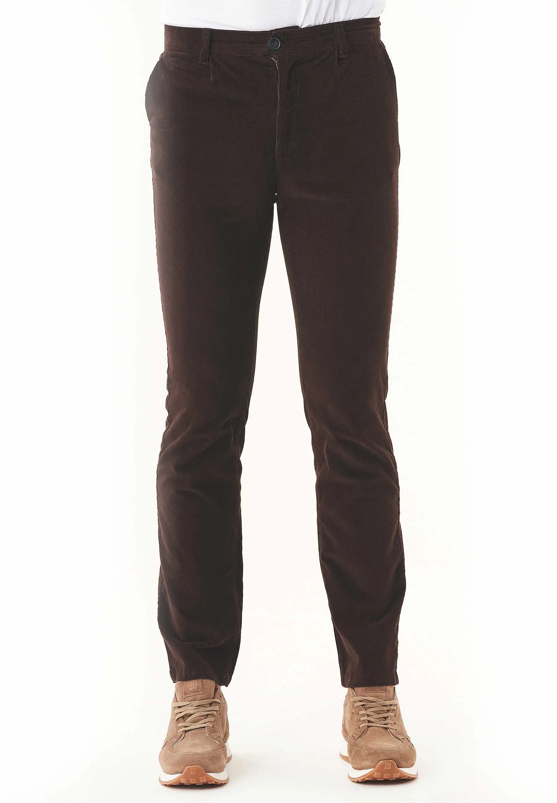 Men's Regular Fit Corduroy Trousers Espresso sold by Ivalo.com product image thumbnail 3