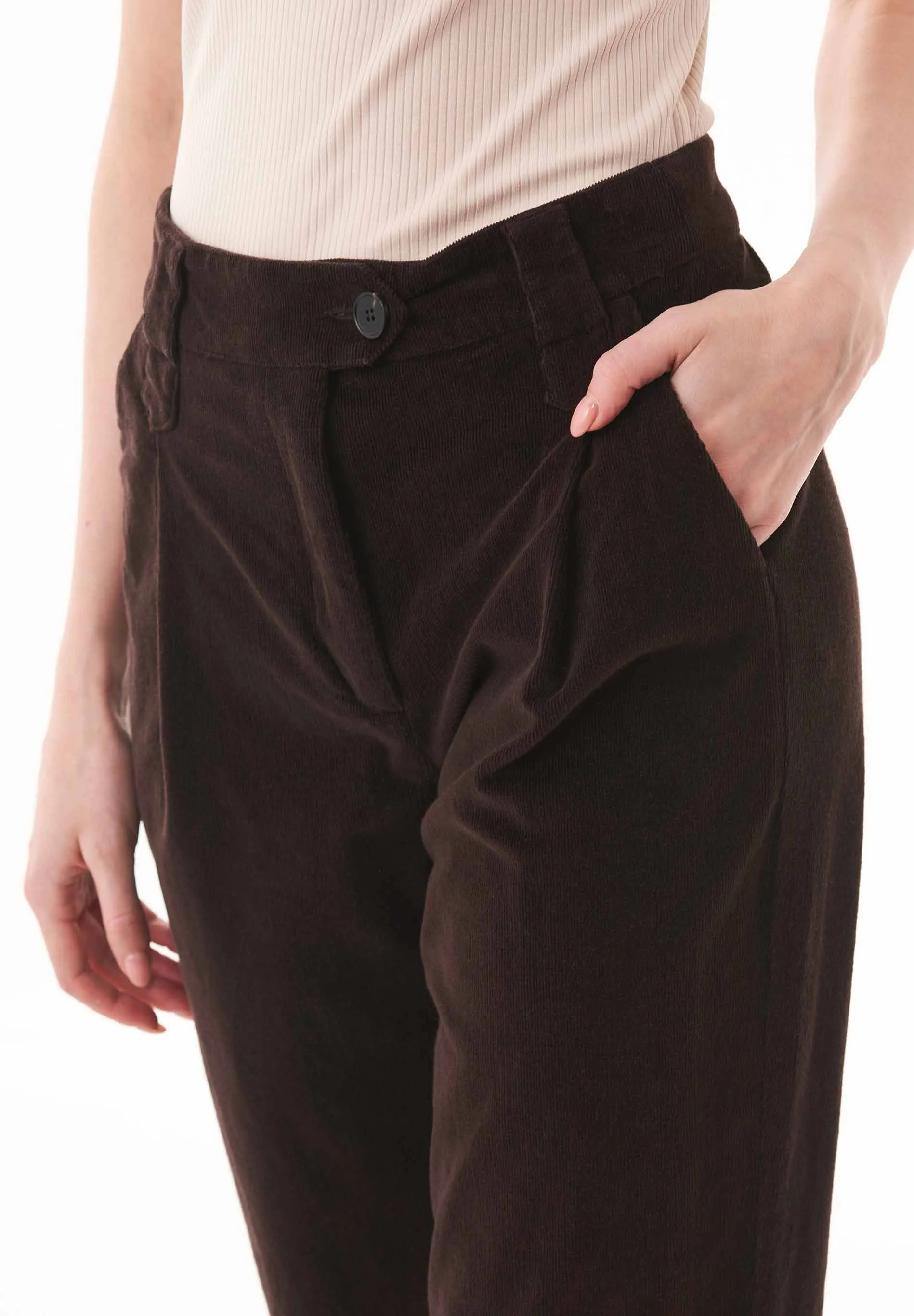 Women's Organic Cotton Corduroy Pants Espresso sold by Ivalo.com product image thumbnail 5