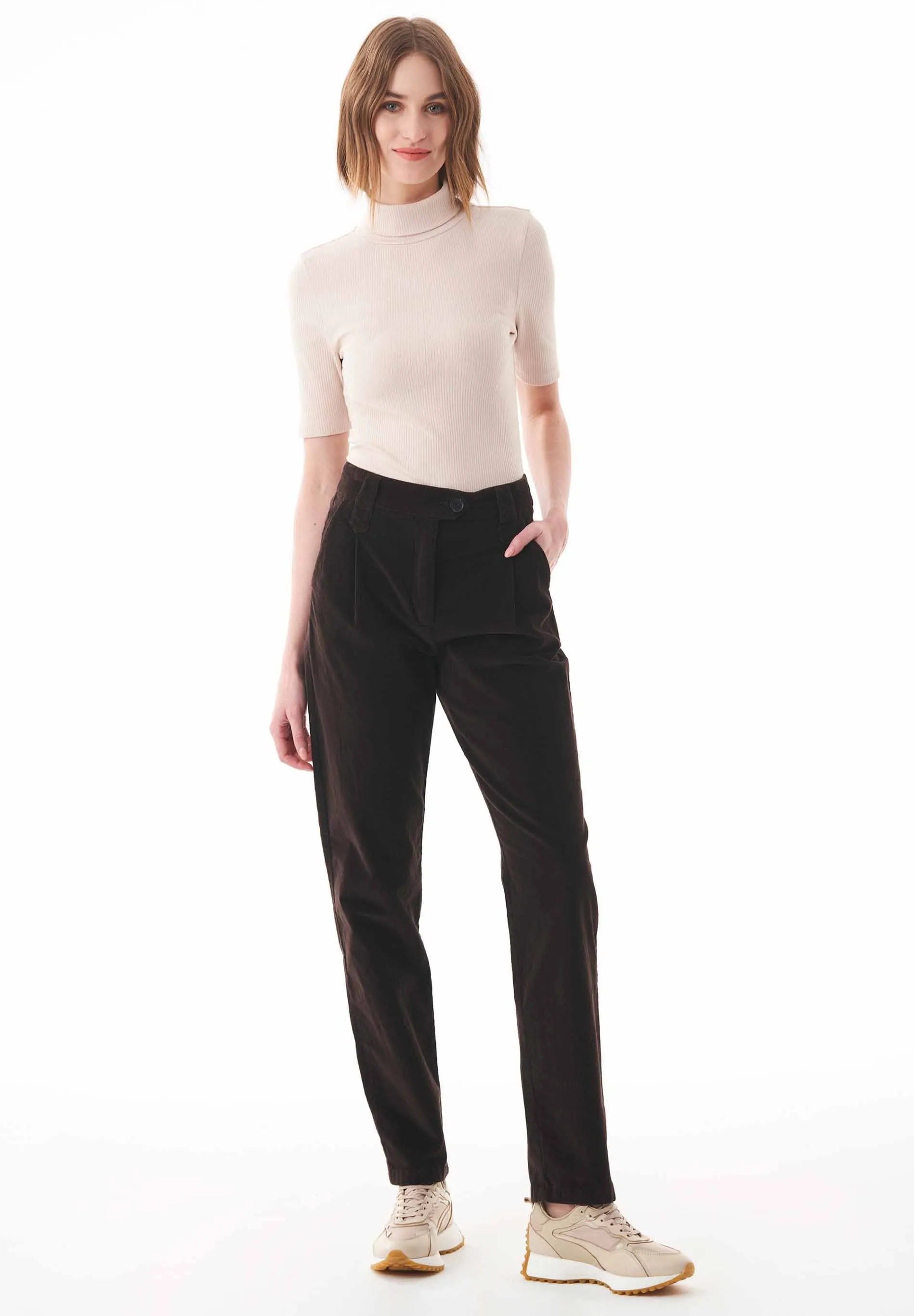 Women's Organic Cotton Corduroy Pants Espresso sold by Ivalo.com