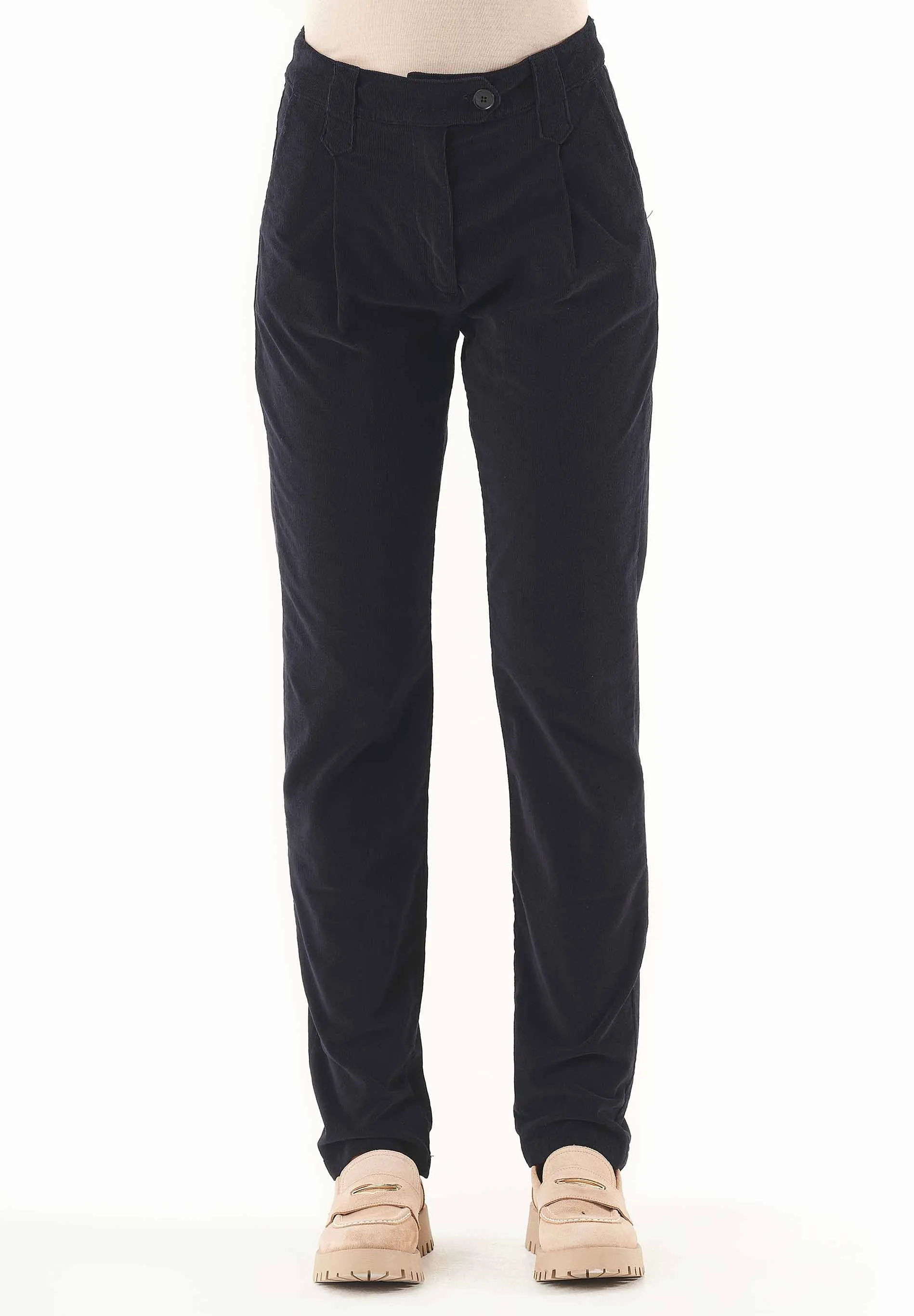 Women's Organic Cotton Corduroy Pants Dark Navy sold by Ivalo.com