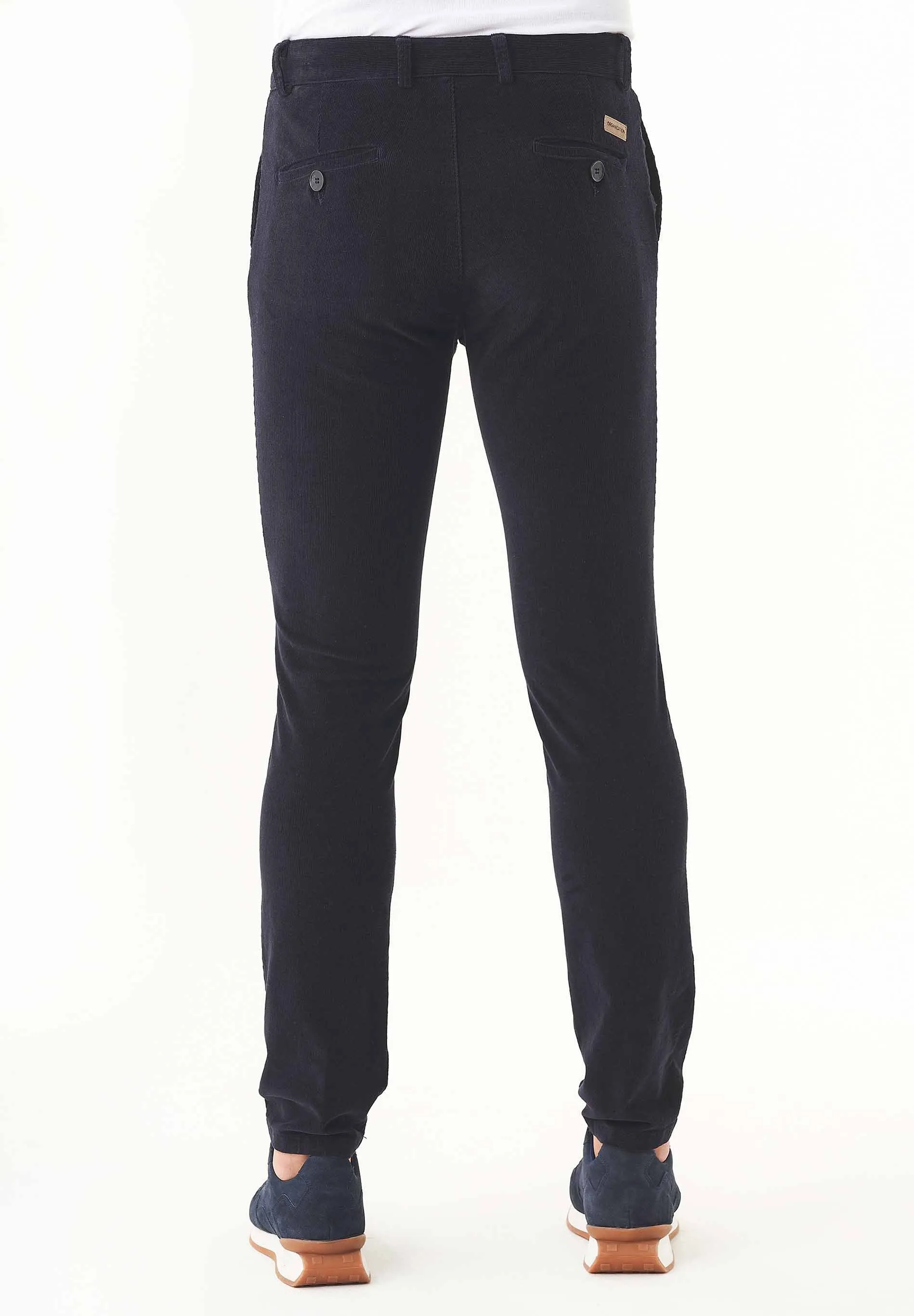 Men's Slim Fit Corduroy Trousers Dark Navy sold by Ivalo.com product image thumbnail 4