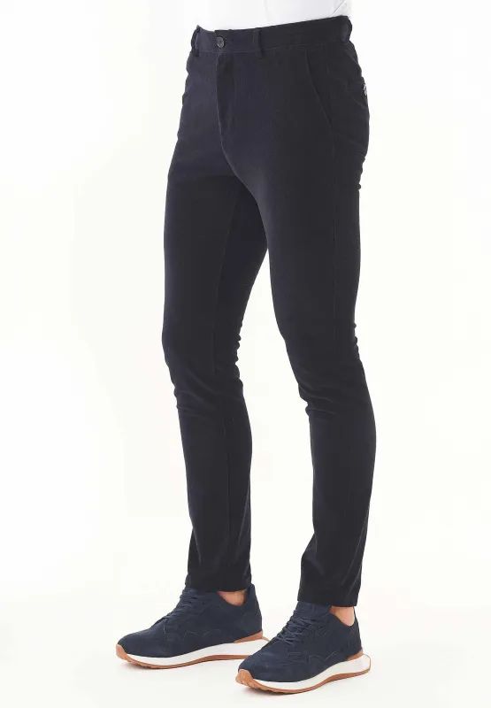 Men's Slim Fit Corduroy Trousers Dark Navy sold by Ivalo.com