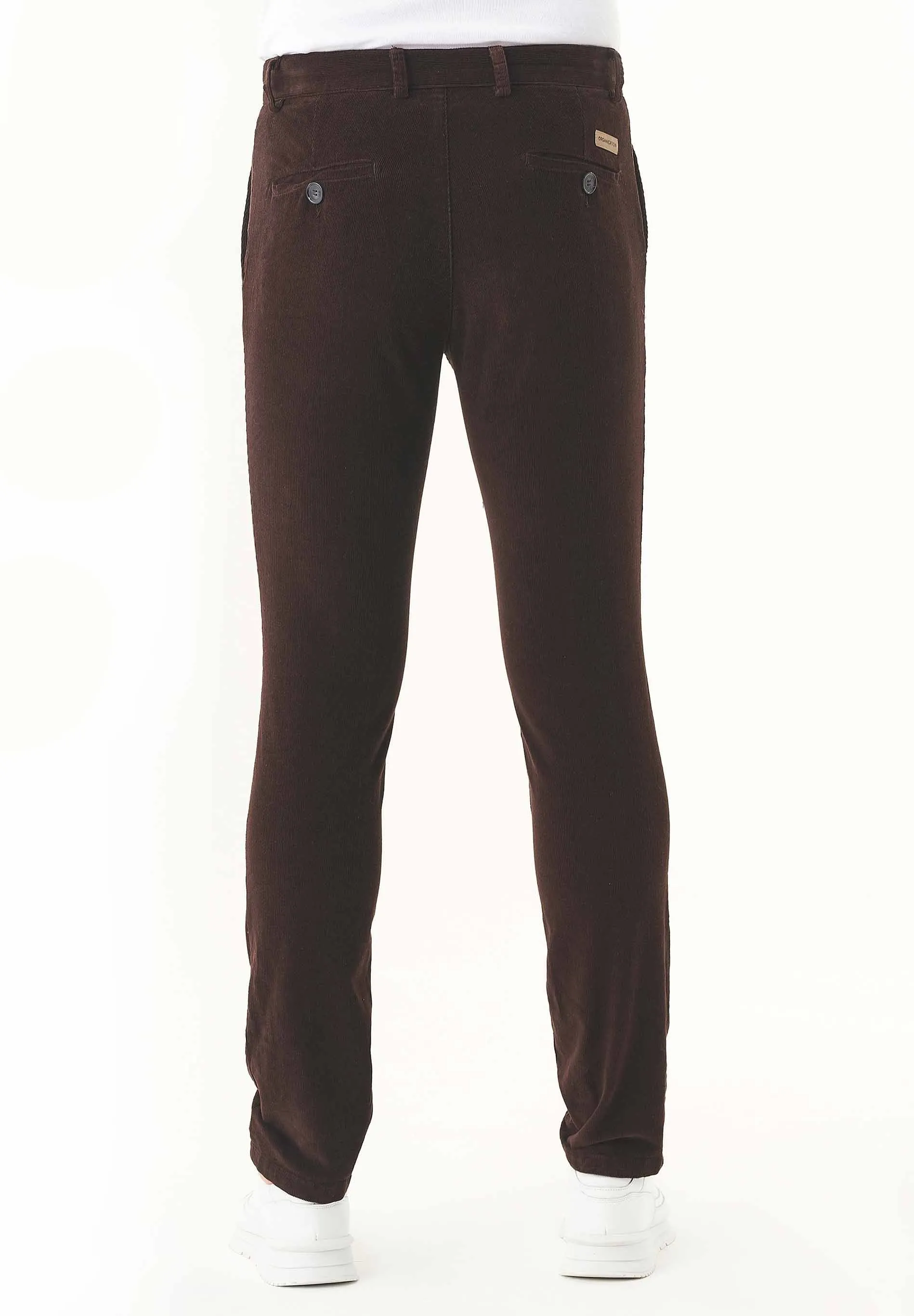Men's Slim Fit Corduroy Trousers Espresso sold by Ivalo.com product image thumbnail 4