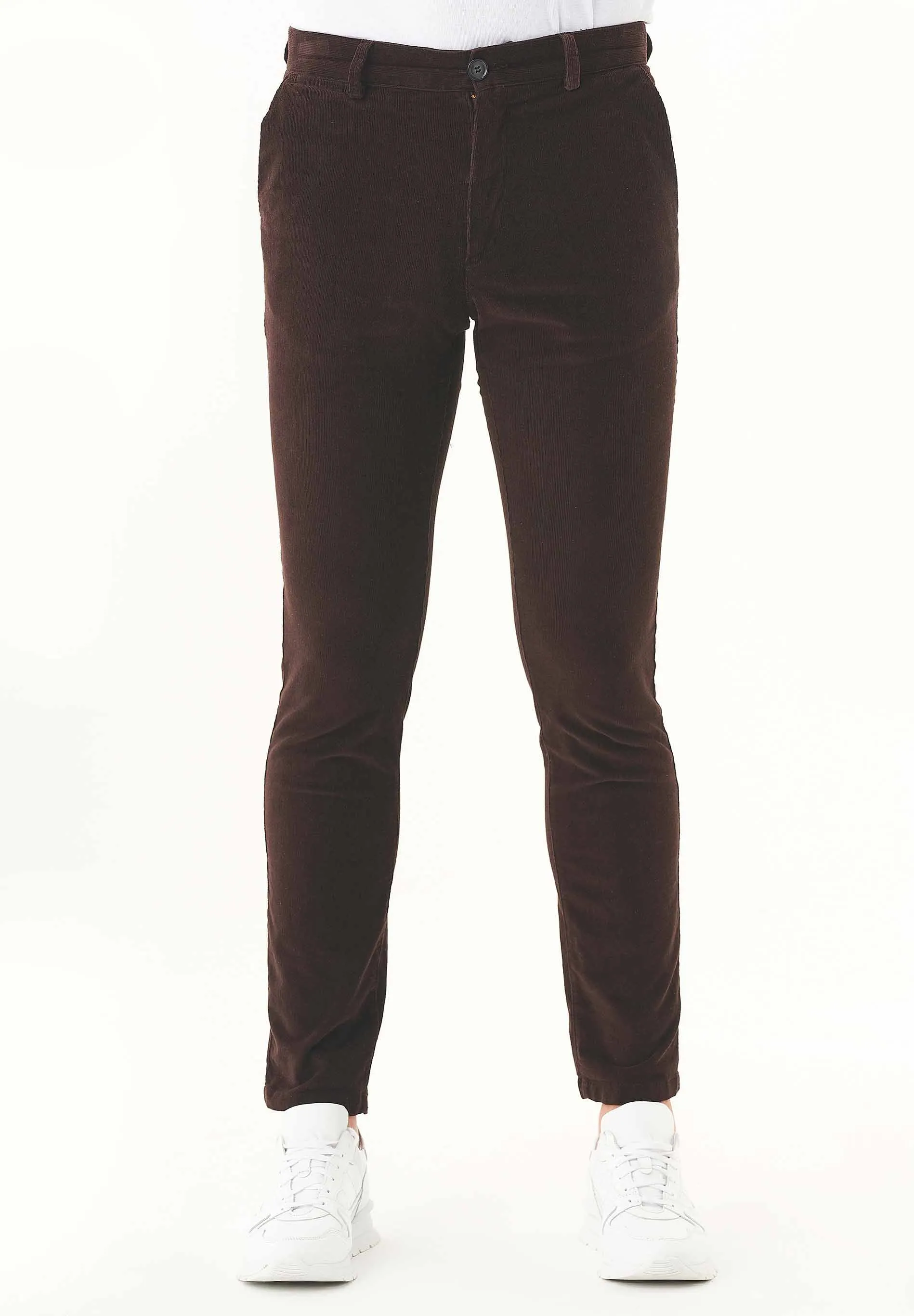 Men's Slim Fit Corduroy Trousers Espresso sold by Ivalo.com product image thumbnail 3