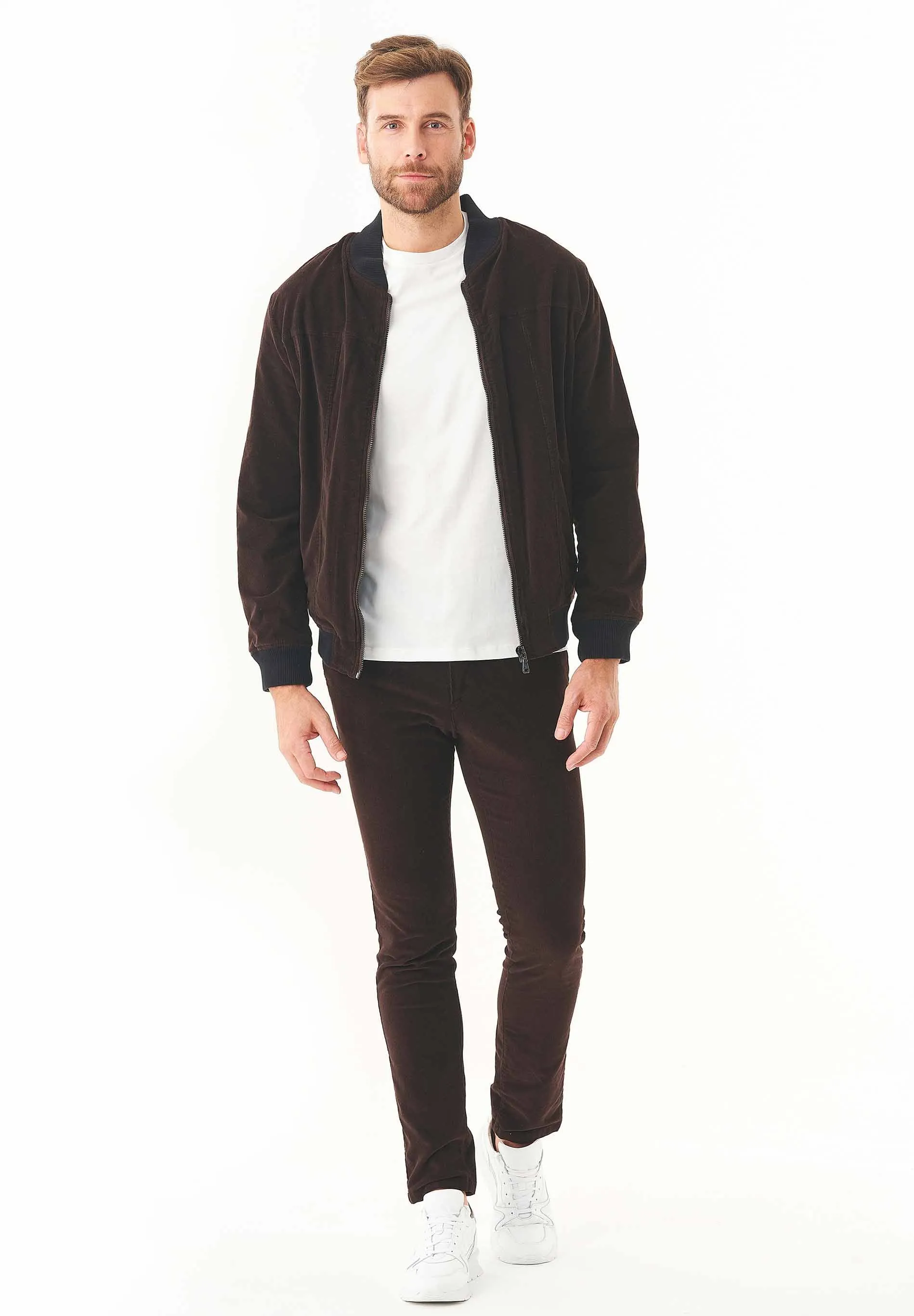 Men's Slim Fit Corduroy Trousers Espresso sold by Ivalo.com product image thumbnail 2