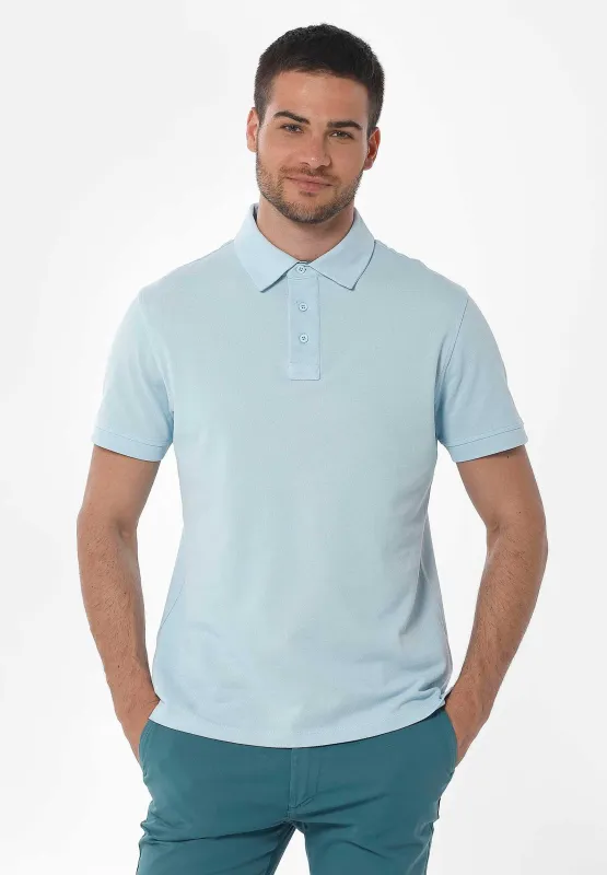Men's Pique Polo T-Shirt Blue sold by Ivalo.com