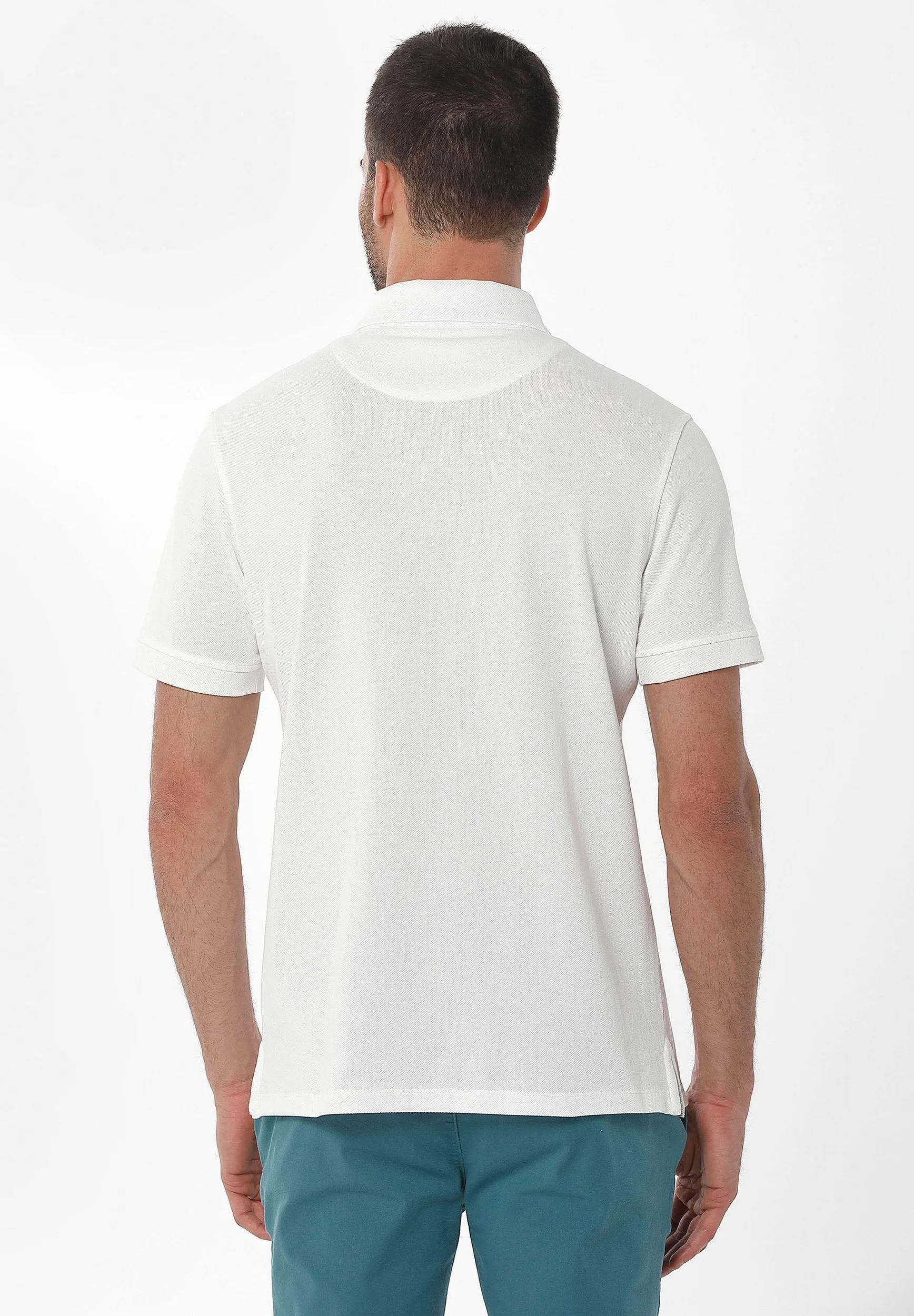 Men's Pique Polo T-Shirt Off White sold by Ivalo.com product image thumbnail 2