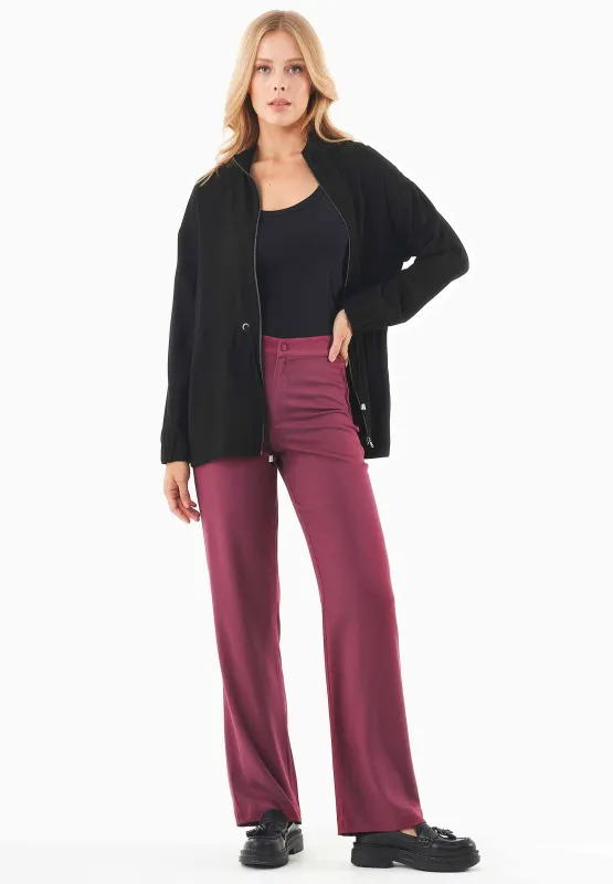 Women's Regular Fit Viscose Pants Wine sold by Ivalo.com
